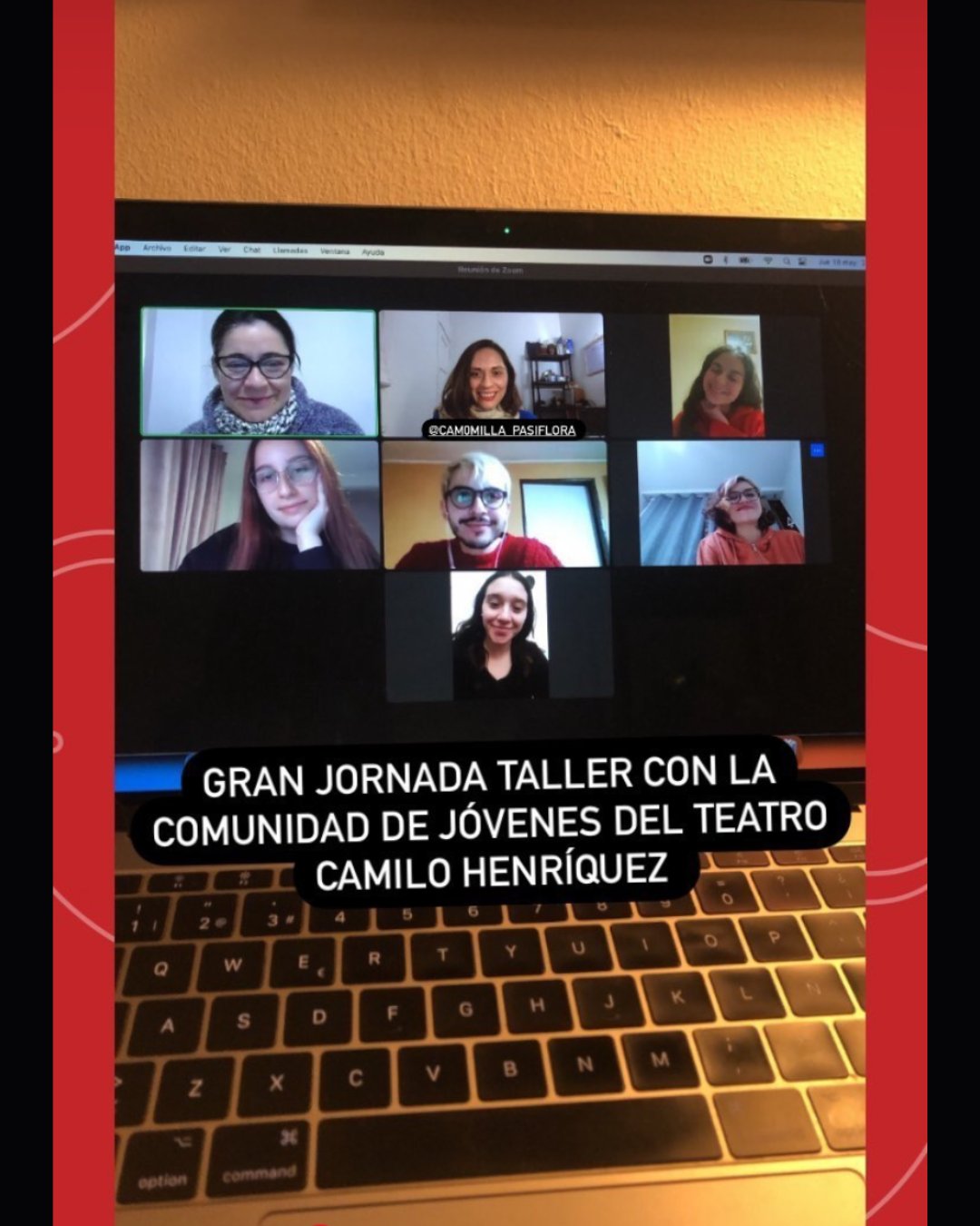Taller online con la comunidad de jóvenes del Teatro Camilo Henríquez